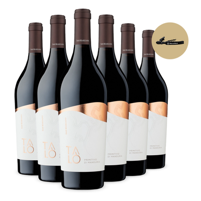 6x Talò Primitivo di Manduria 2023 + Wine in Black hybrid Kellnermesser